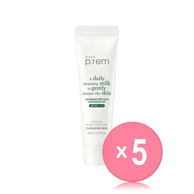 make p-rem-Safe Me Relief Moisture Cleansing Milk 30ml 5pcs Bundle Set