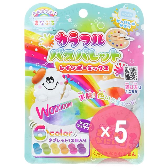 MANABURO-Colorful Bath Palette Rainbow Mix 5pcs Bundle Set
