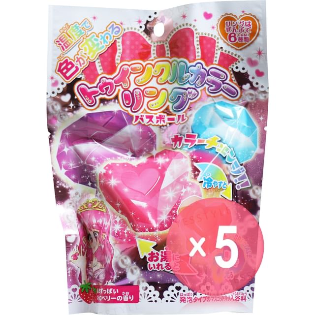 MANABURO-Twinkle Coloring Sweet Strawberry Bath Ball 5pcs Bundle Set