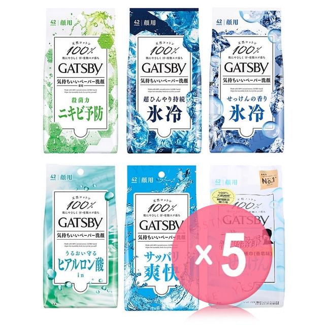 Mandom-Gatsby Facial Paper 5pcs Bundle Set