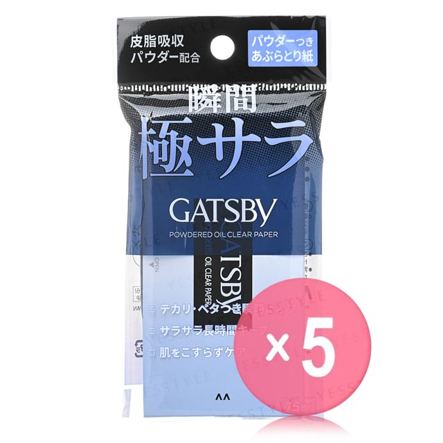 Mandom-Gatsby Powdered Oil Clear Paper 5pcs Bundle Set