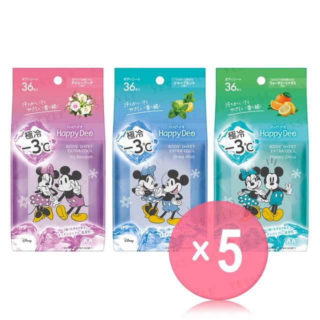 Mandom-Happy Deo Body Sheet Extra Cold 5pcs Bundle Set