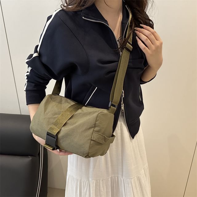 Maorong-Buckled Plain Crossbody Bag