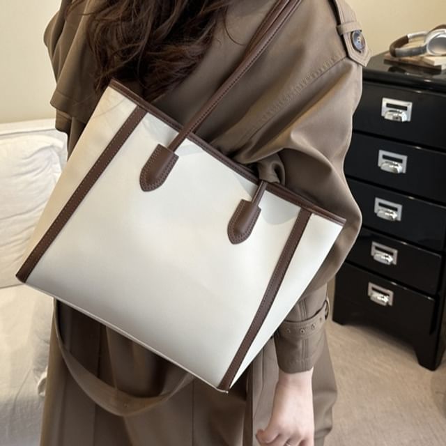 Maorong-Faux Leather Tote Bag