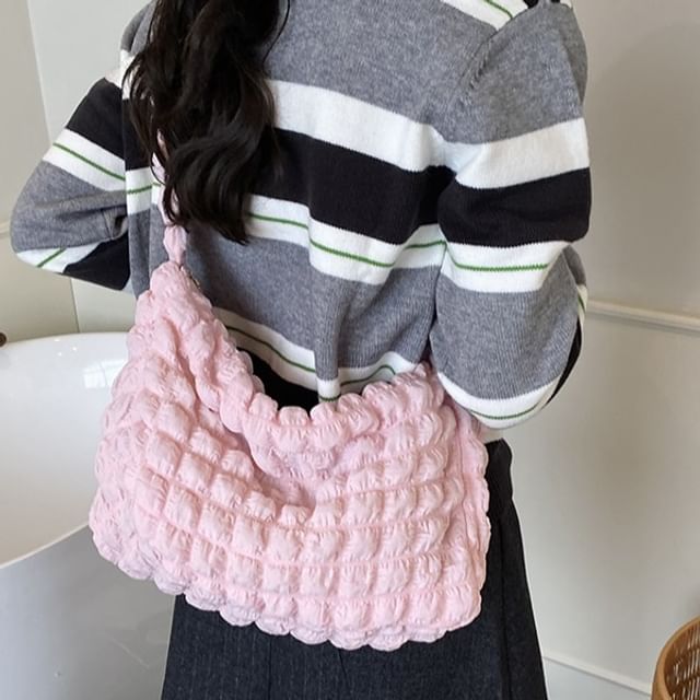 Maorong-Plain Puffed Crossbody Bag