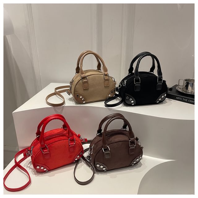 Maorong-Studded Crossbody Bowler Bag