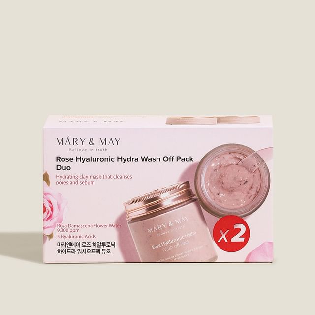 Mary-May-Rose Hyaluronic Hydra Wash Off Pack Duo Set - Duo de masques hydratants rinçables à la rose