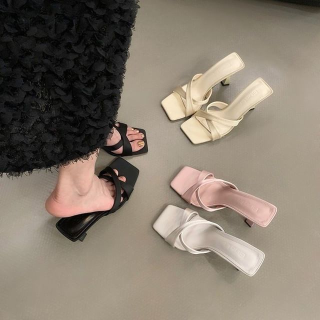 maryanette-High Heel Square Toe Sandals
