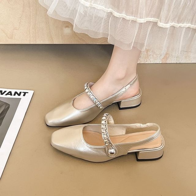 maryanette-Low Heel Slingback Mules