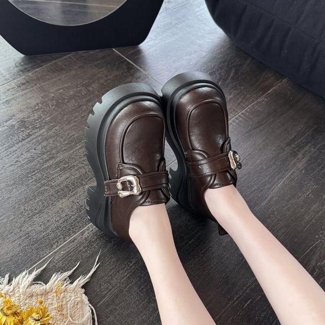 maryanette-Platform Buckled Loafers