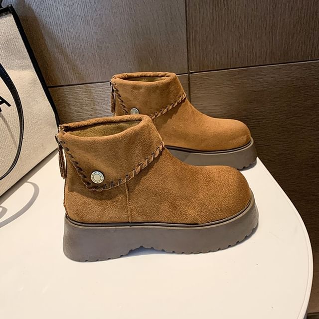 maryanette-Round Toe Platform Short Boots