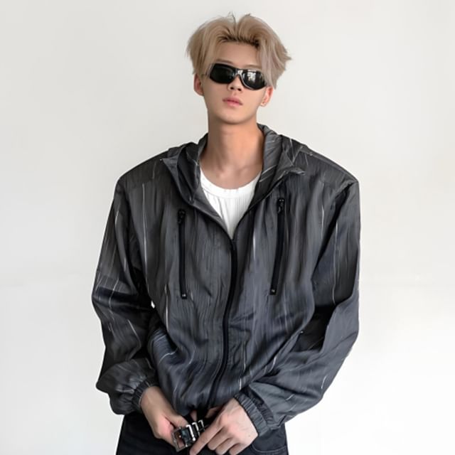 Maviyn-Plain Hooded Zip Jacket