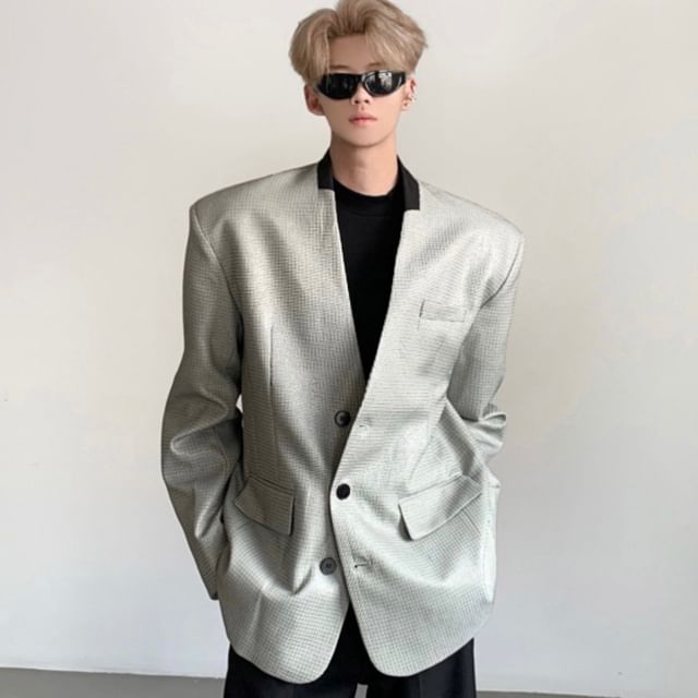 Maviyn-Plain Single-Breasted Blazer