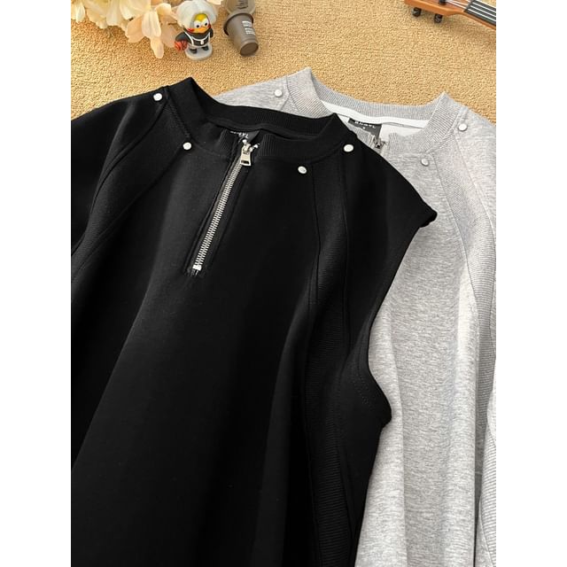 Maxelane-Crewneck Half Zip Vest