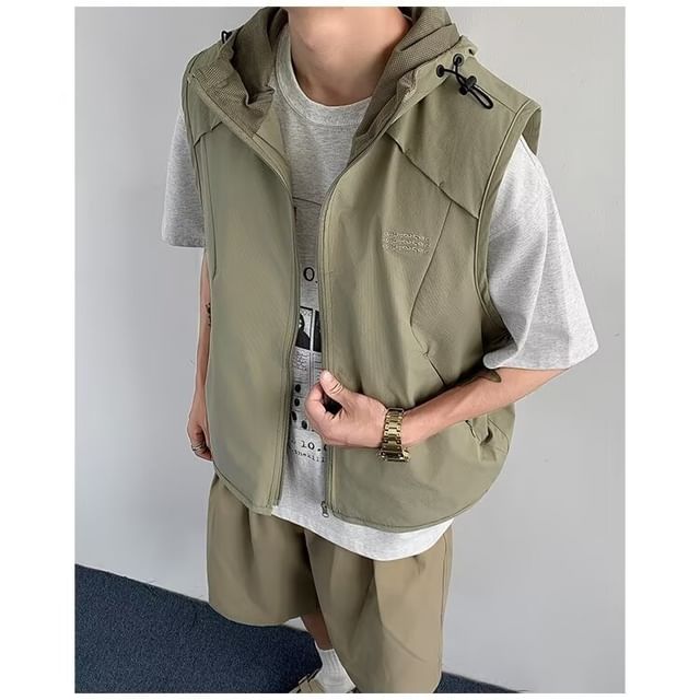 Maxelane-Hooded Zip-Up Vest