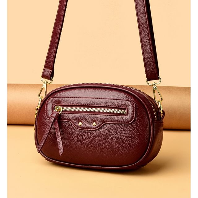 Mayanne-Genuine Leather Round Crossbody Bag