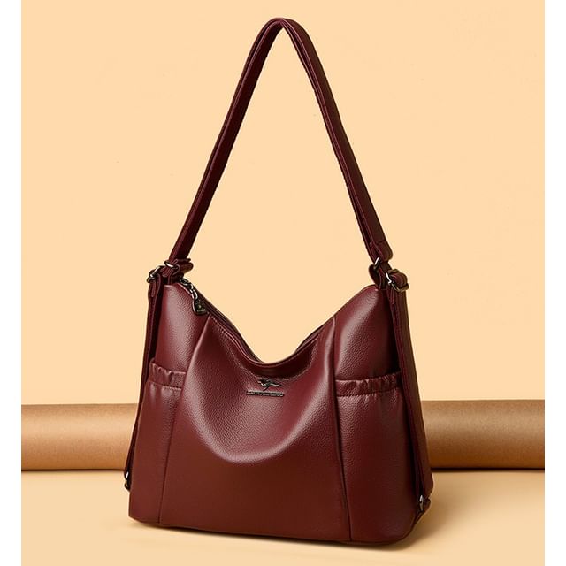 Mayanne-Plain Leather Crossbody Bag
