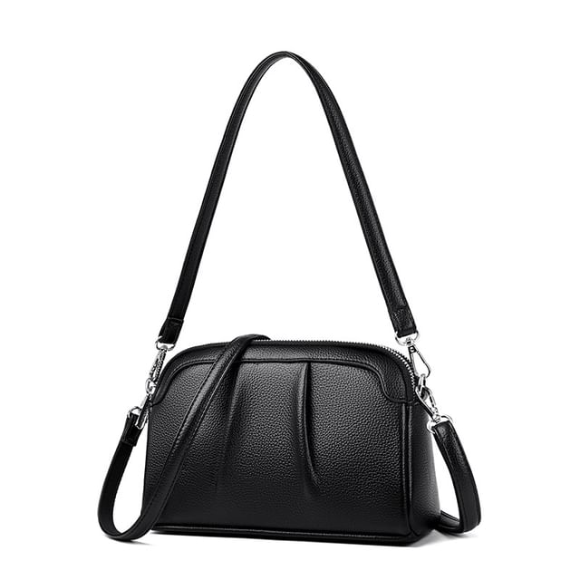Mayanne-Plain Leather Crossbody Bag