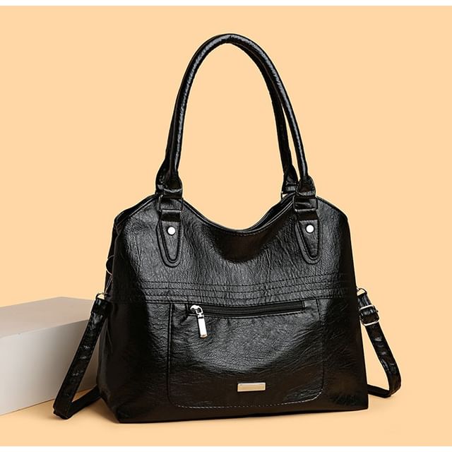 Mayanne-Plain Leather Shoulder Bag