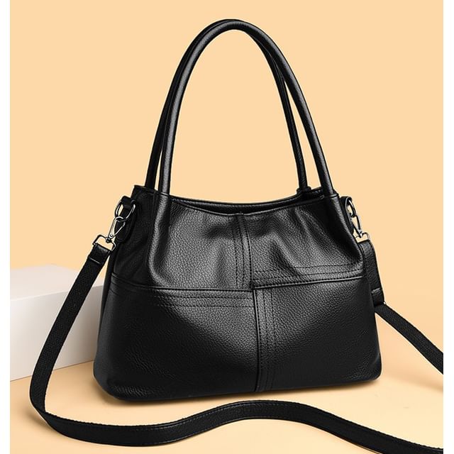 Mayanne-Plain Leather Shoulder Bag