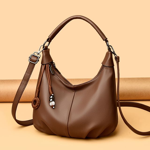 Mayanne-Plain Leather Shoulder Bag