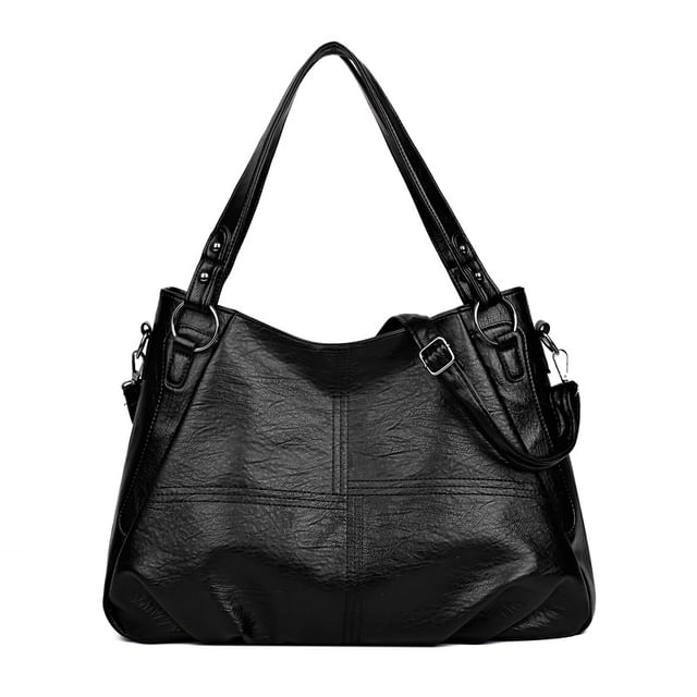 Mayanne-Plain Leather Tote Bag
