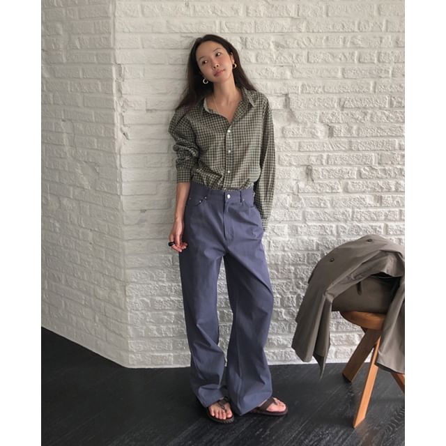 maybe-baby-Flat-Front Wide-Leg Pants