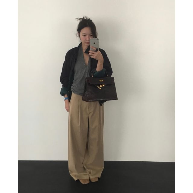 maybe-baby-Tab Tuck Widd Chino Pants