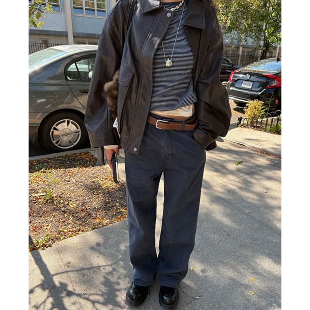 maybe-baby-Washed Wide-Leg Pants