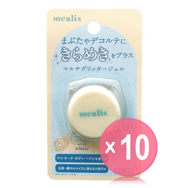 mealis-Multi Glitter Gel White 10pcs Bundle Set