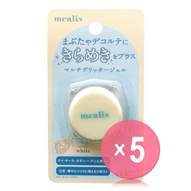mealis-Multi Glitter Gel White 5pcs Bundle Set