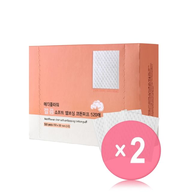 MediFlower-Clear Soft Embossing Cotton Puff 2pcs Bundle Set