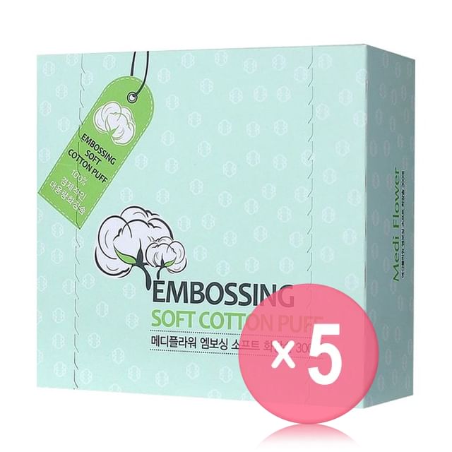 MediFlower-Embossing Soft Cotton Puff 5pcs Bundle Set