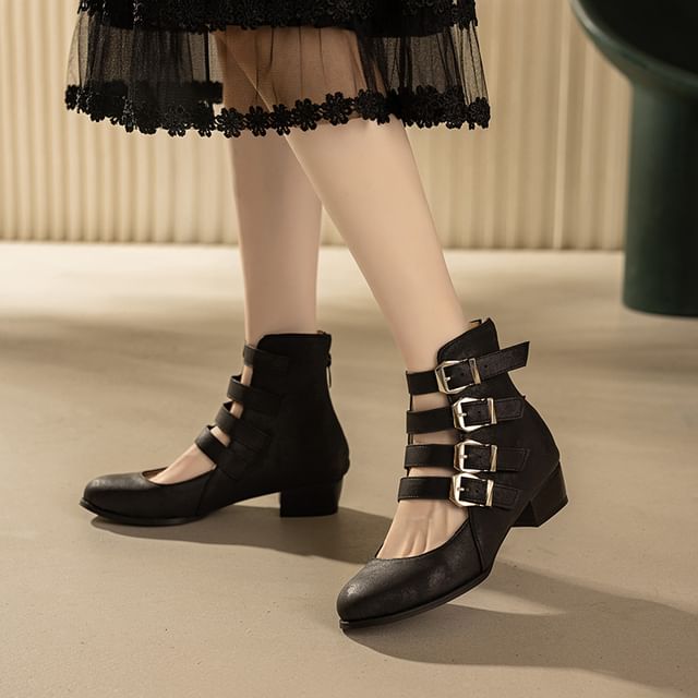 Megan-Buckled Mary Jane Boots