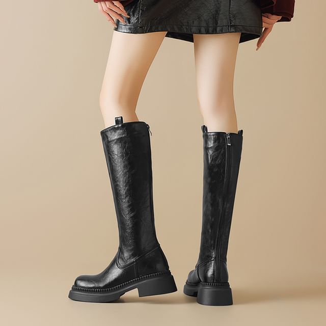 Megan-Faux Leather Tall Boots
