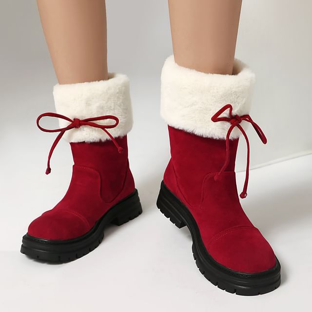 Megan-Fleece Panel Short Snow Boots