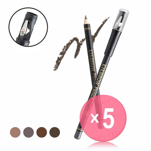 MEKO-2 In One Eyebrow Pencil 5pcs Bundle Set