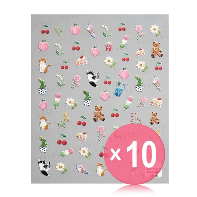 MEKO-Embossed Nail Stickers A 10pcs Bundle Set