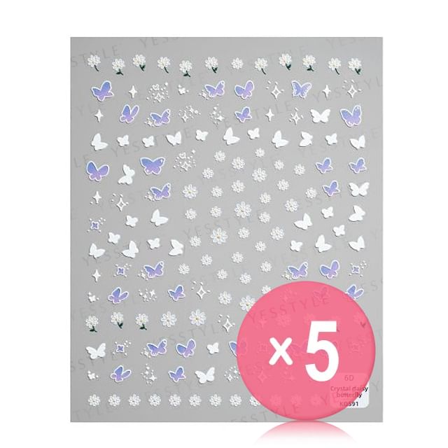 MEKO-Embossed Nail Stickers K 5pcs Bundle Set