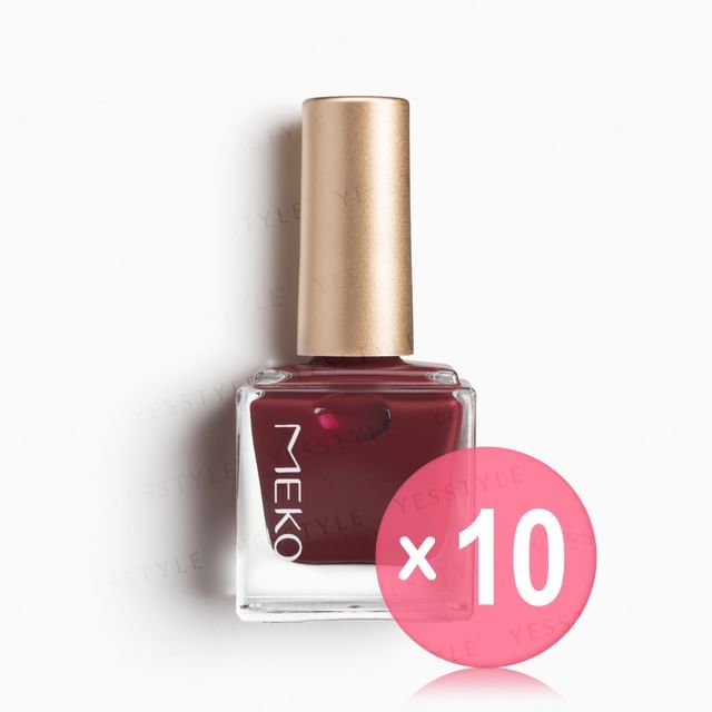 MEKO-Fingertip Play Light Nail Polish 25 Deep Brown 10pcs Bundle Set