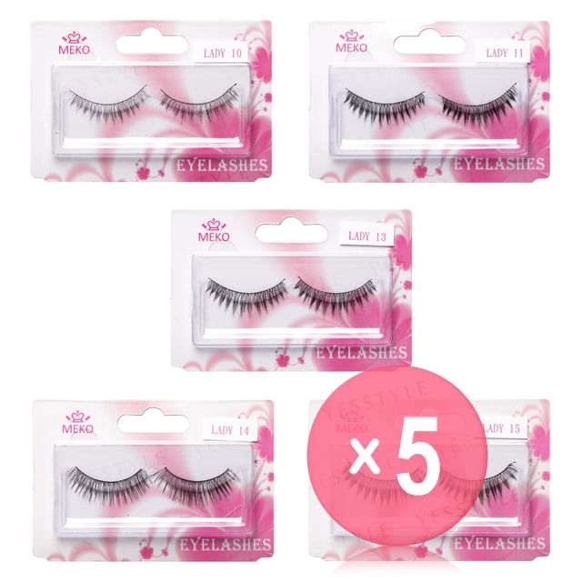 MEKO-Lady Hand-Woven Eyelashes 5pcs Bundle Set