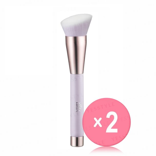 MEKO-Magnetic Professional Angled Foundation Brush Cherry Blossom Purple 2pcs Bundle Set
