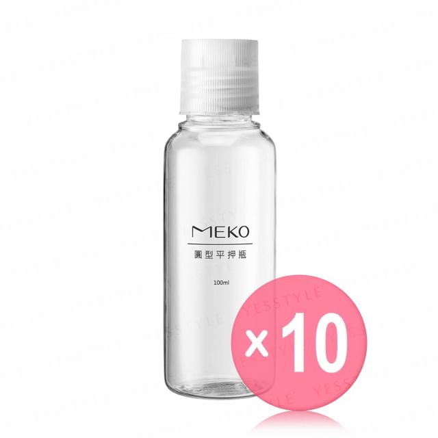 MEKO-Round Flat Bottle 100ml 10pcs Bundle Set