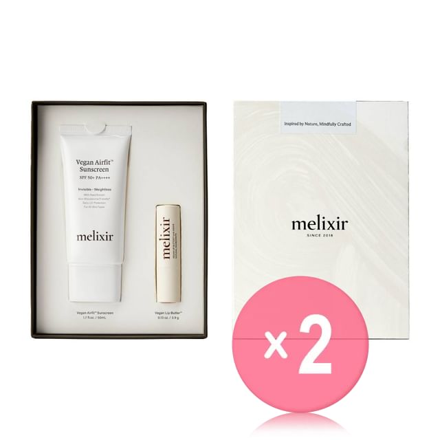 melixir-Vegan Lip Suncare Kit - 2 Types 2pcs Bundle Set