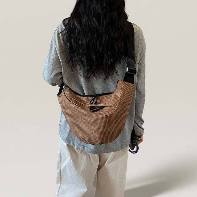 Melois-Canvas Plaid Crossbody Bag
