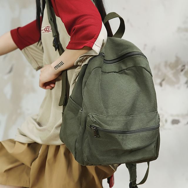 Melois-Canvas Plain Backpack