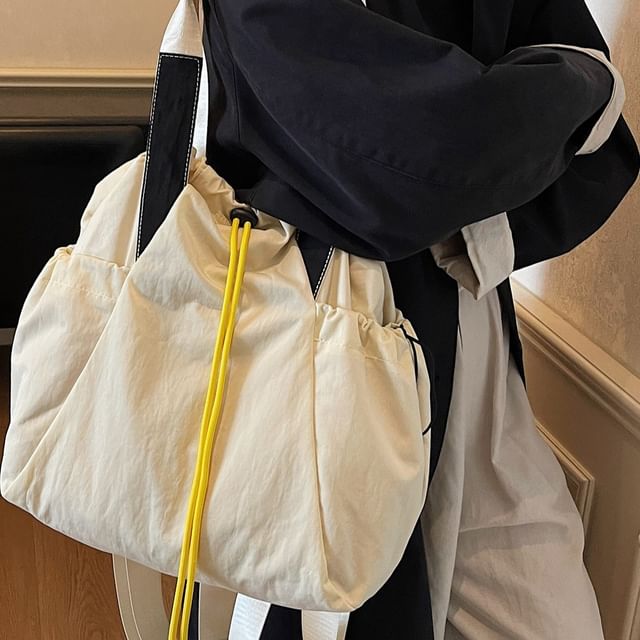 Melois-Drawstring Canvas Tote Bag