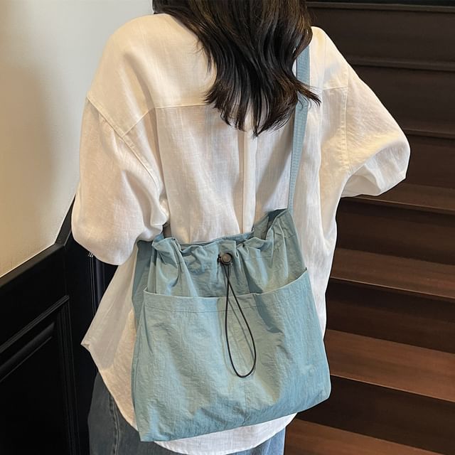 Melois-Drawstring Fabric Crossbody Bag
