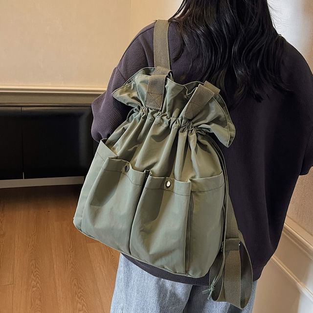 Melois-Drawstring Plain Backpack