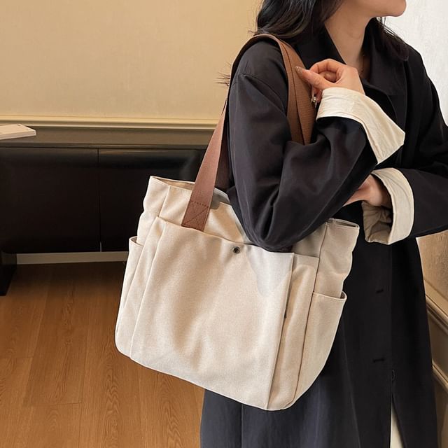 Melois-Multi-Pocket Fabric Tote Bag